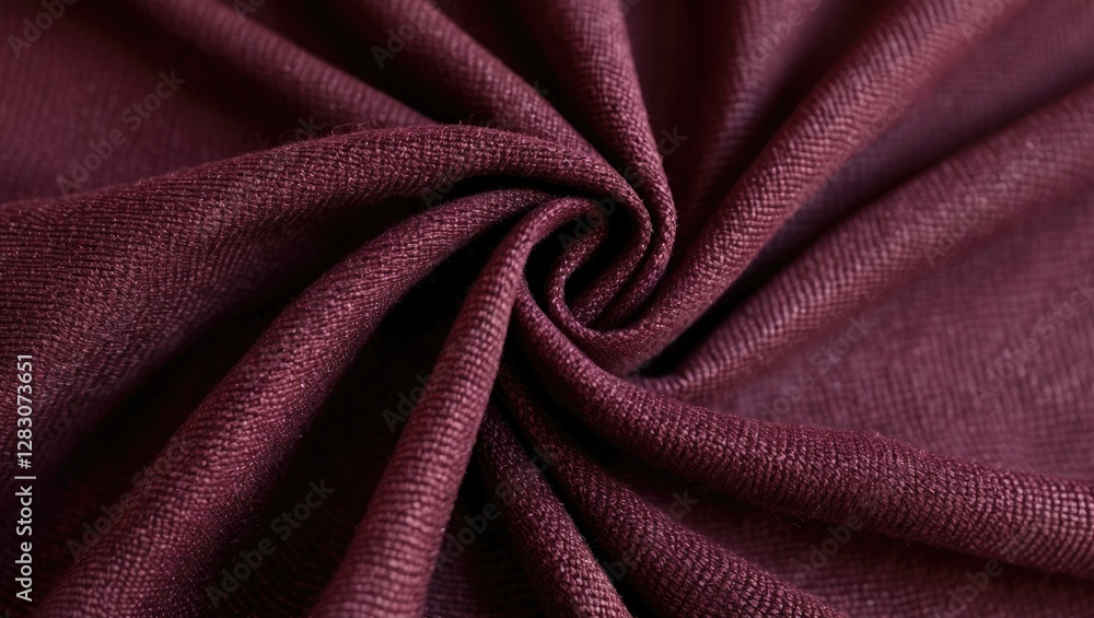 Poster burgundy fabric texture close-up showcasing intricate weave and soft draping ideal for fashion and i