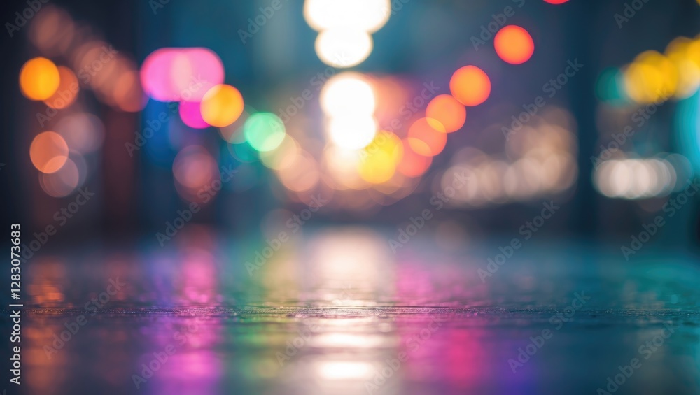 Aufkleber Blurry colorful background with soft bokeh lights creating a dreamy and artistic atmosphere perfect for creative designs and visual effects