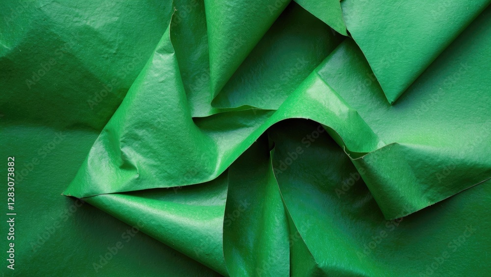 Aufkleber vibrant green paper texture with creases ideal for backgrounds in design and art projects showcasing