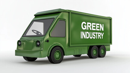 Green industry sustainability carbon neutrality. Recycling eco-friendly. Environmental policies. Green logistics in the electric delivery industry image.