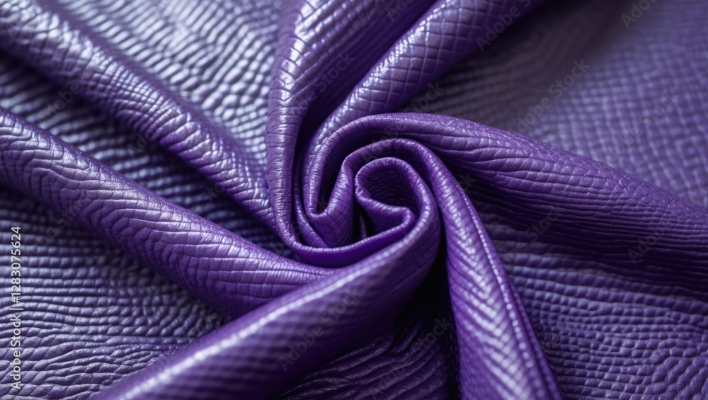 Poster vibrant violet textured leather fabric close-up showcasing intricate patterns and a luxurious visual