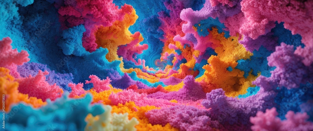 Aufkleber Vibrant abstract swirling texture with vivid colors creating a mesmerizing tunnel effect ideal for backgrounds and creative projects