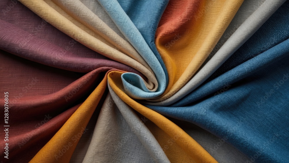 Poster vibrant fabric texture swirl showcasing rich colors for creative backgrounds and design projects