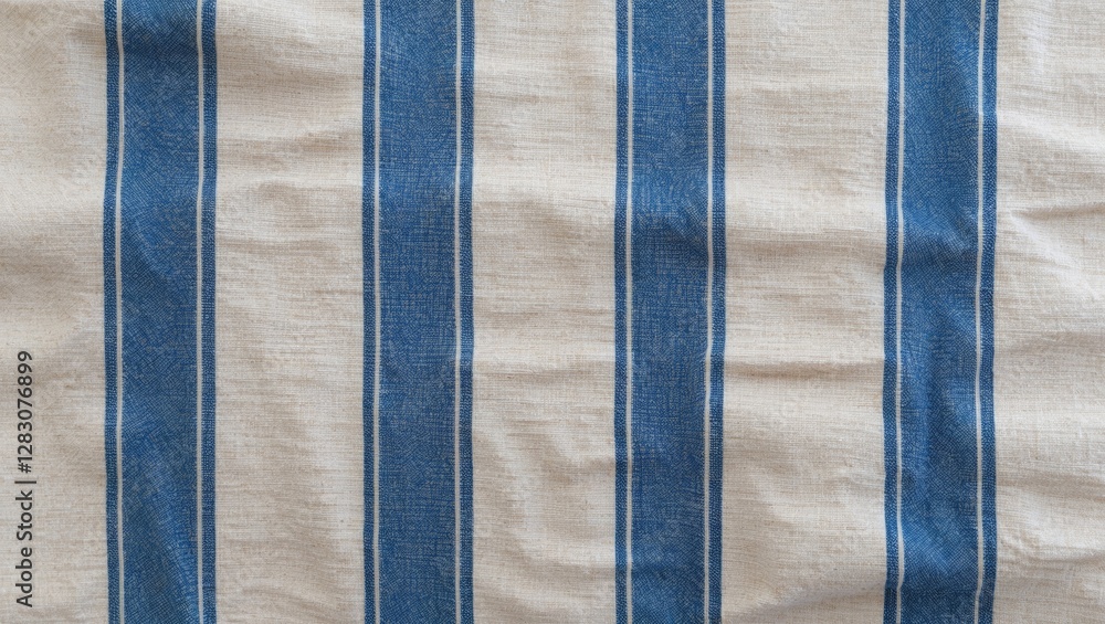 Poster blue and white striped linen fabric texture for backgrounds and design projects