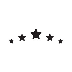 Title: Five star customer product review icon. Five star rating. Yellow 5 star flat icon for apps and websites. Quality, customer ratings, feedback.

