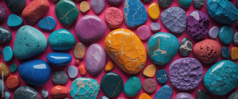 Aufkleber colorful stones texture background showcasing vibrant hues and varied patterns ideal for design and 