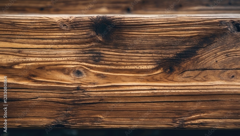 Poster Natural Wood Bench Texture Close-Up with Unique Grain Patterns and Rich Brown Tones Ideal for Design and Decorating Projects