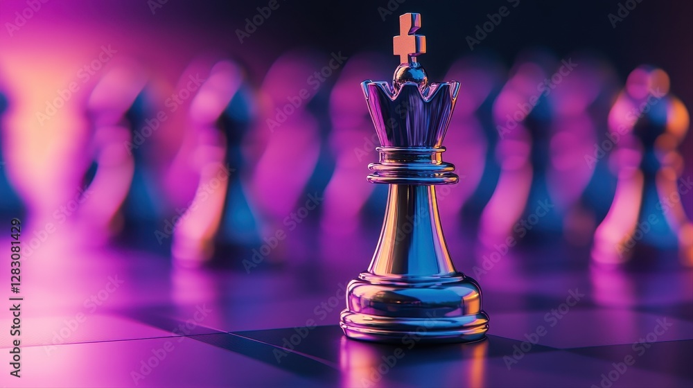 Poster close-up of a single intricate chess piece symbolizing strategy and intellect in a classic board gam