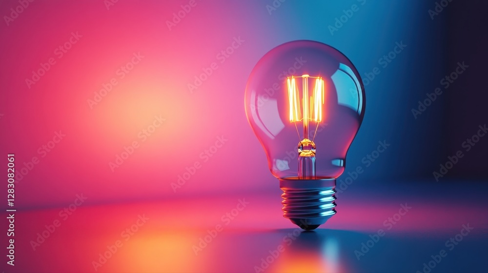 Aufkleber a bright light bulb positioned on a table surface creating a warm and inviting atmosphere perfect fo