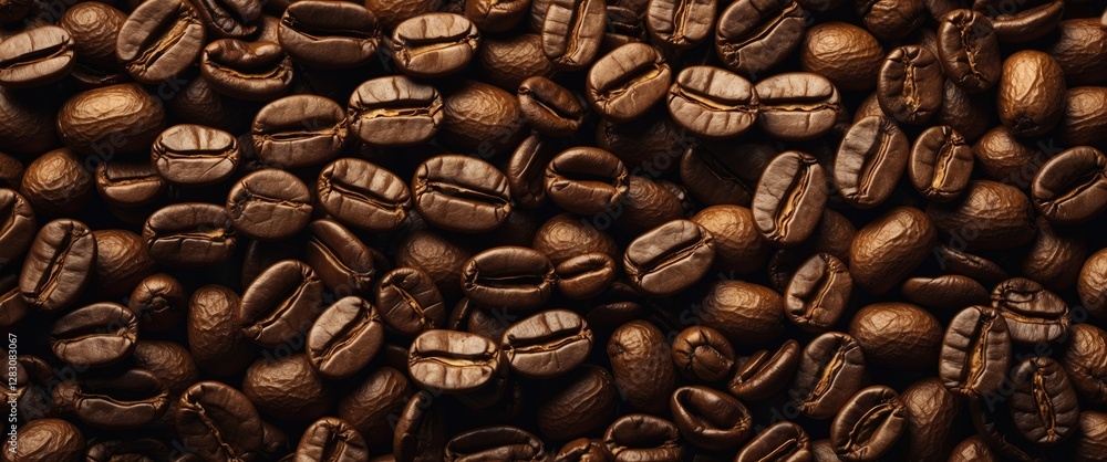 Poster rich and detailed coffee beans texture ideal for creating warm and inviting background designs in cu