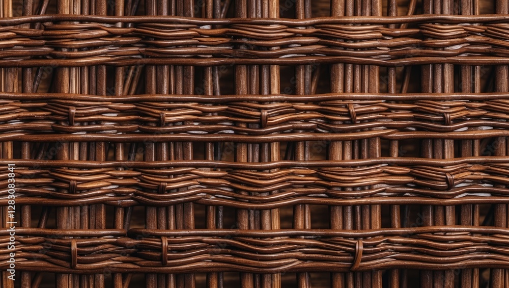 Poster brown woven rattan texture pattern background in horizontal and vertical arrangement for design and 