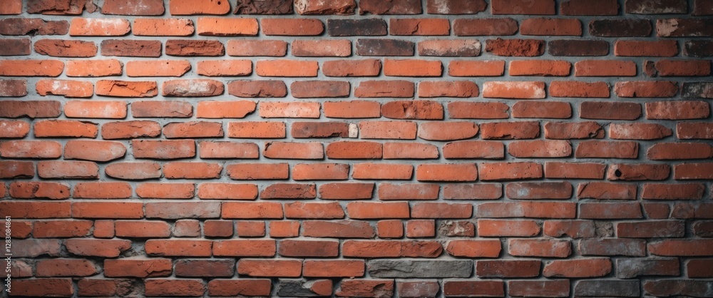 Poster textured red brick wall background with varying shades and patterns suitable for architectural and d