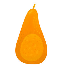 Raster illustration of a pumpkin on a white background. Modern fashion illustration for cafes, restaurants, menus, fabrics, websites