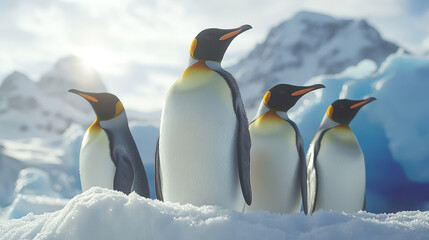 Obraz premium How many emperor penguins are on the glaciers of the Antarctic continent