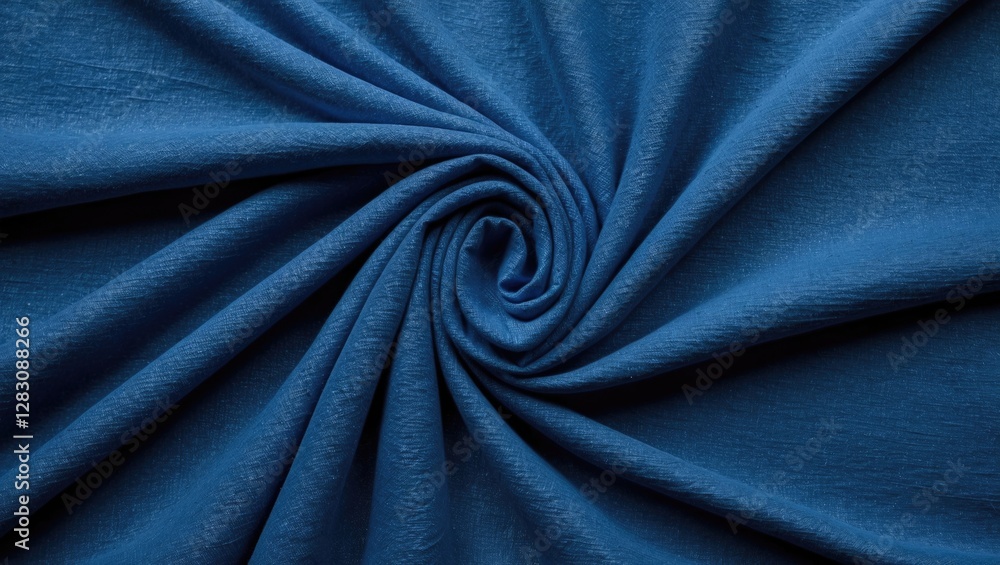 Aufkleber blue fabric textile close-up in a swirl pattern highlighting texture and softness