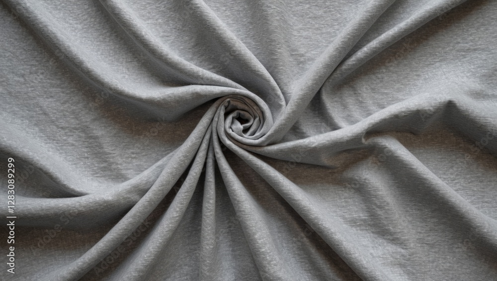 Poster gray fabric texture with swirling pattern detailed close-up of soft textile material background