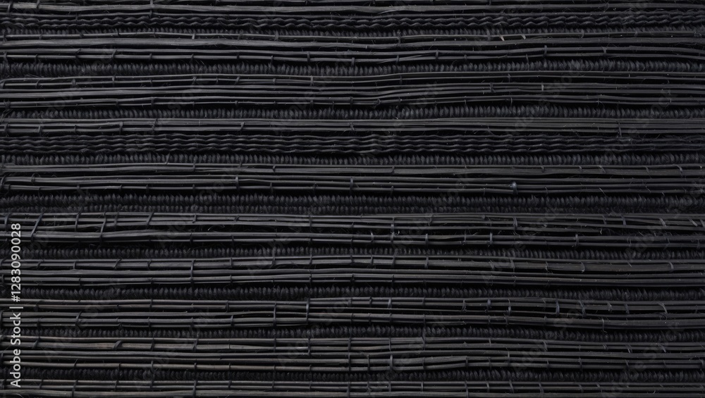 Poster black textured surface with parallel lines of thin strips creating a modern abstract pattern suitabl