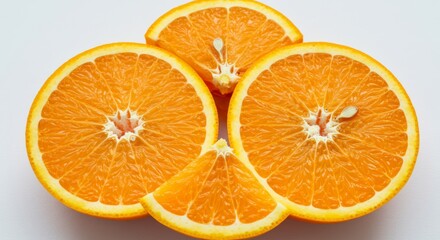 Arrangement of vibrant orange quarters against a neutral backdrop
