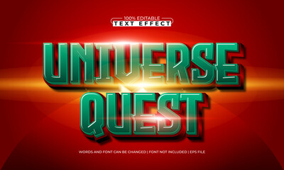 universe quest editable text effect with a space and galaxy text style