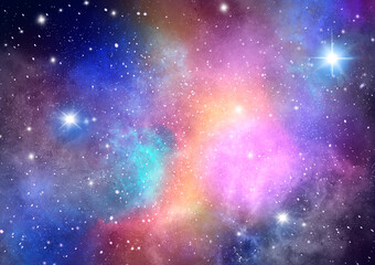 Beautiful Galaxy Space Background with Scattered Stars（たくさんの星がちりばめられたきれいな銀河の宇宙イメージ背景）