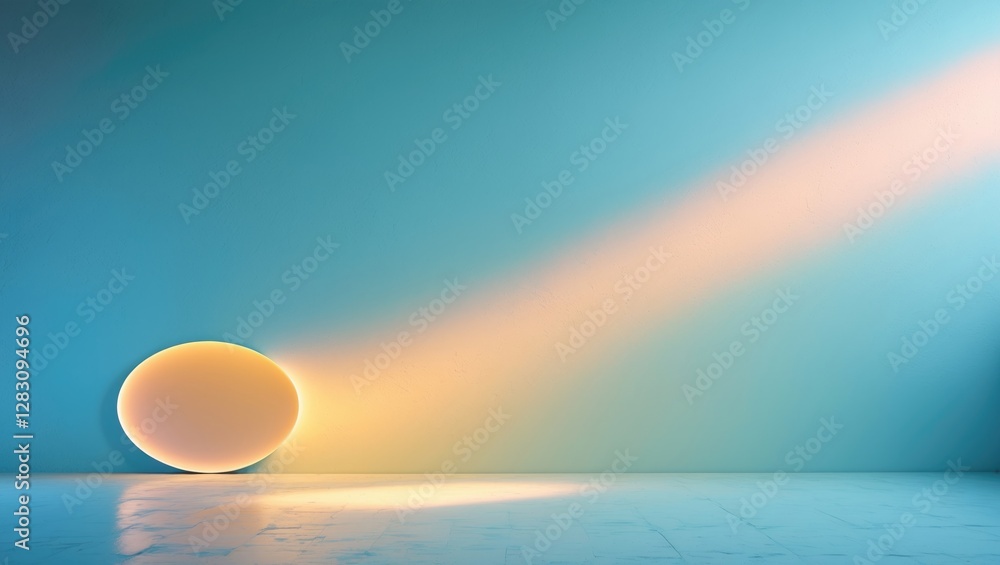 Aufkleber serene light blue wall with gradient accent and soft illumination creating a tranquil and modern amb