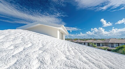 Thermal insulation layers beneath a metal roof to reduce heat absorption