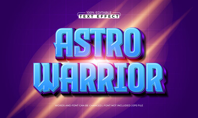 astro warrior editable text effect with a space and galaxy text style