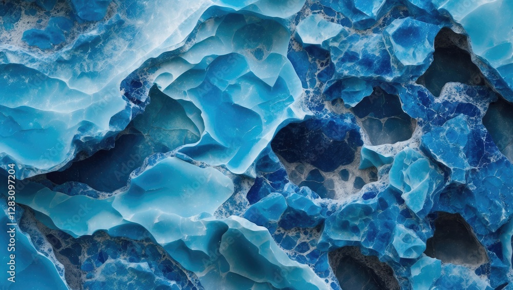 Poster aqua and blue marble texture background with smooth surface detailing intricate natural patterns and