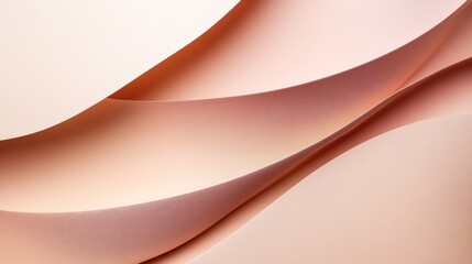 Abstract peach-toned paper waves, flowing design, soft curves and layers.