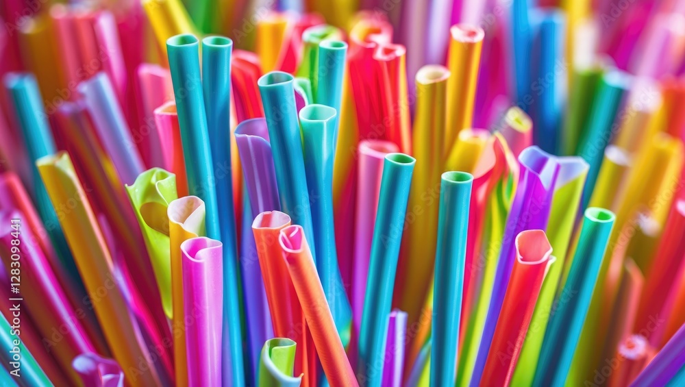 Aufkleber vibrant assortment of colorful straws creating a playful and lively backdrop for creative projects a