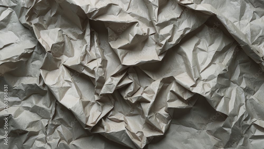 Poster crumpled pale grey kraft paper texture for design and background use in creative projects and artwor