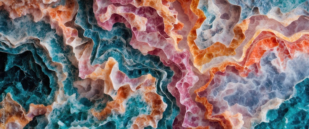 Poster vibrant abstract marble texture with colorful natural patterns ideal for backgrounds and design proj