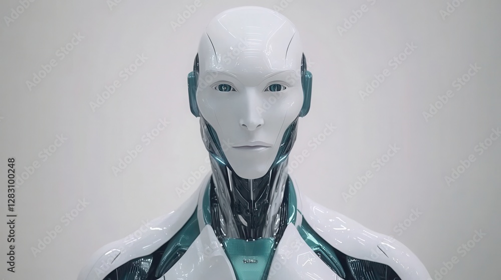 Poster robot and futuristic concept, futuristic humanoid robot design