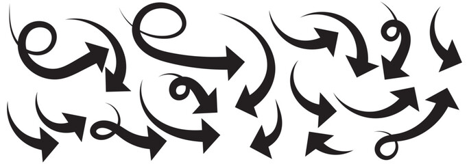set of curved arrows icon
