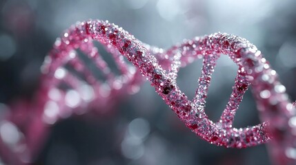 Complex structures of pink DNA strands showcasing the beauty of genetic materials in a scientific context