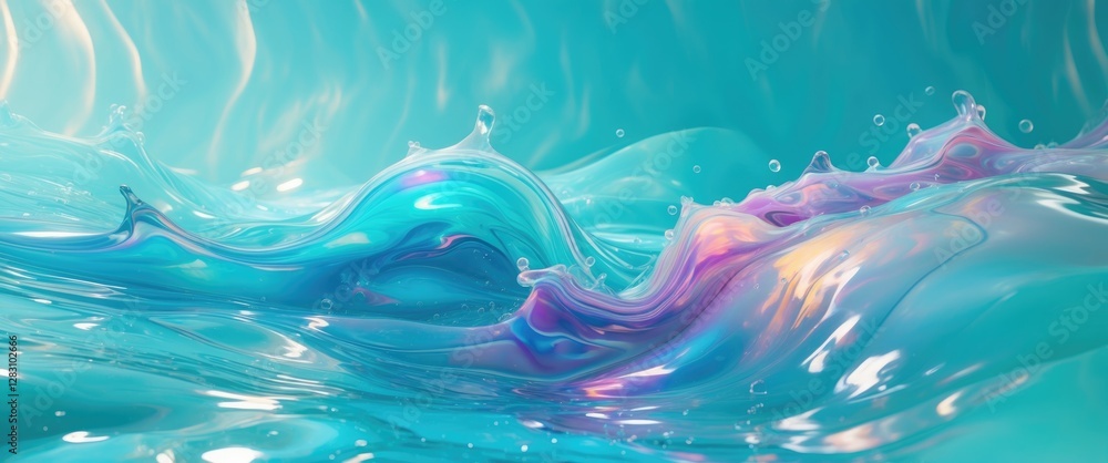 Aufkleber vibrant abstract underwater colors in blue and turquoise creating a serene fluid design suitable for