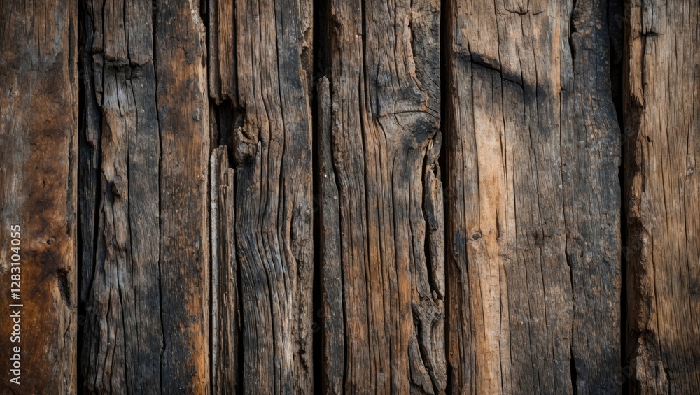 Poster textured wooden surface with worn and aged planks showcasing natural patterns and variations in colo