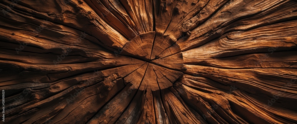 Poster wood texture background with circular growth rings and natural patterns from aged wood surface. high