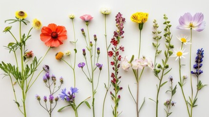 Vibrant Wildflower Collection Summer Meadow Blooms Botanical Photography