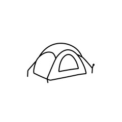 hand drawn tent line icon