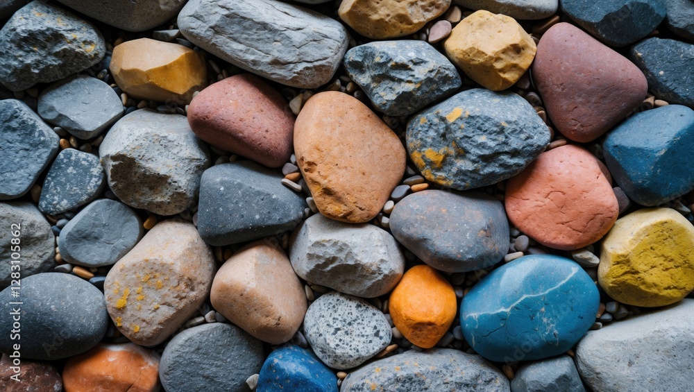 Aufkleber colorful textured stone background with selective focus and shallow depth of field perfect for creat