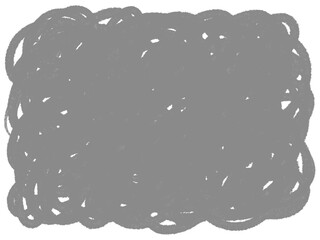 手描きのラフなグレーの渦巻き　ぐるぐる・螺旋・円・scribble 