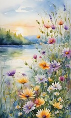 Beautiful field meadow flowers	