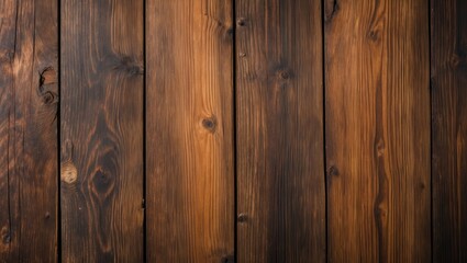 Fototapeta premium Wooden texture background with dark and light brown planks arranged vertically in a seamless pattern for design and decoration purposes
