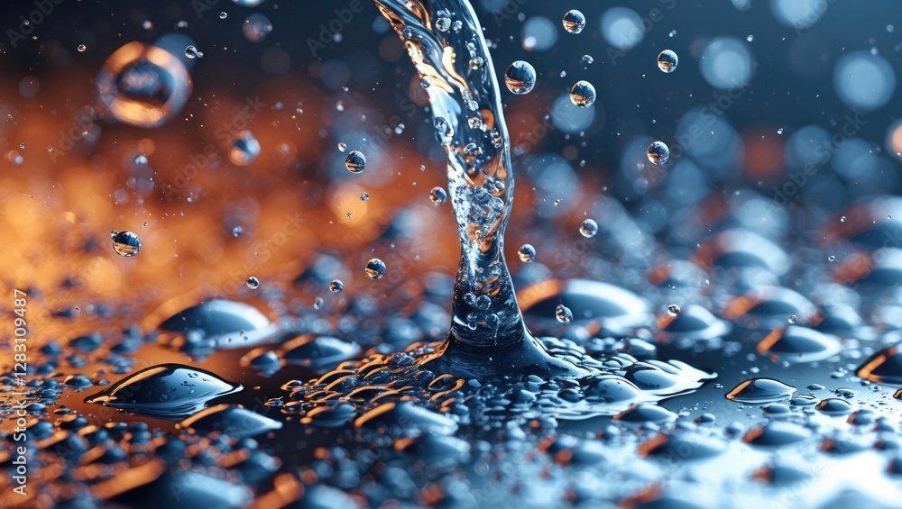 Aufkleber abstract water droplets creating a dynamic background with vibrant colors and textures representing 