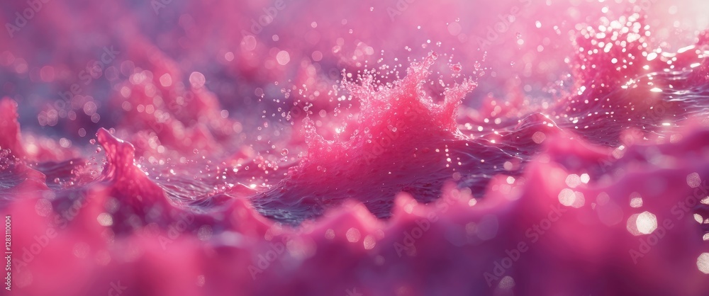 Aufkleber pink abstract background with defocused water splashes creating a dreamy atmosphere ideal for creati