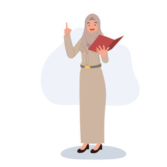 female teacher in thai government uniform explaining lessons to students, teaching students in classroom