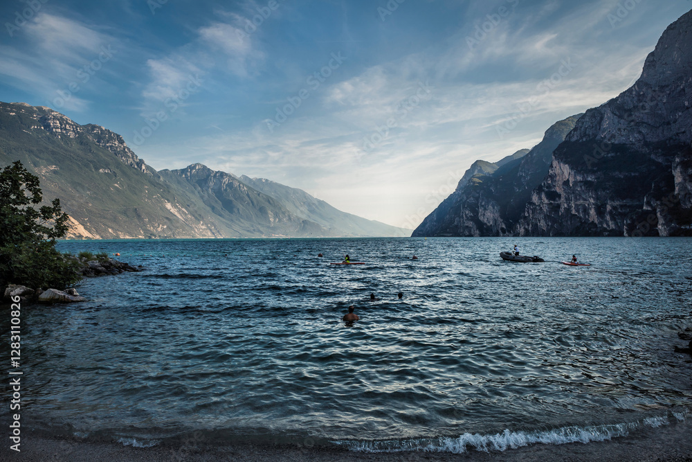 Canvas Prints Lake Garda is the largest lake in Italy and the third largest in the world.