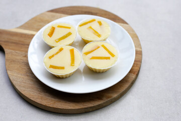 Egg custard with pumpkin dessert