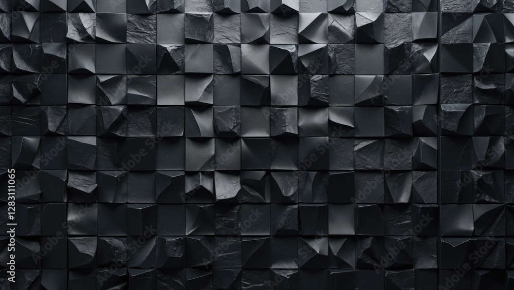 Poster textured black background with crumpled paper effect for modern design applications and creative pro
